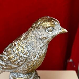 Gold and White Decorative Bird Figurine